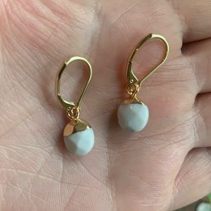 ✨NWT ✨18K Gold with Faceted Howlite Charm Minimal Bohemian Earrings